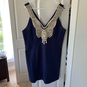 Lilly Pulitzer navy and gold dress size 16